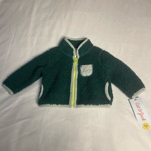 Cat & Jack infant fleece green zip up size 0-3month